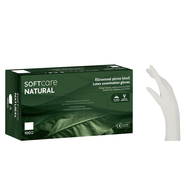 Latex γάντια εξεταστικά λευκά με πούδρα (100 τεμάχια) 