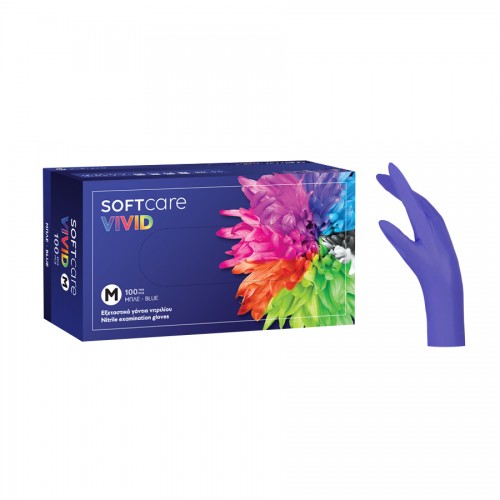 Γάντια νιτριλίου Vivid μιας χρήσης - Μπλε (100 τμχ.)  Γάντια νιτριλίου Vivid μιας χρήσης - Μπλε (100 τμχ.)