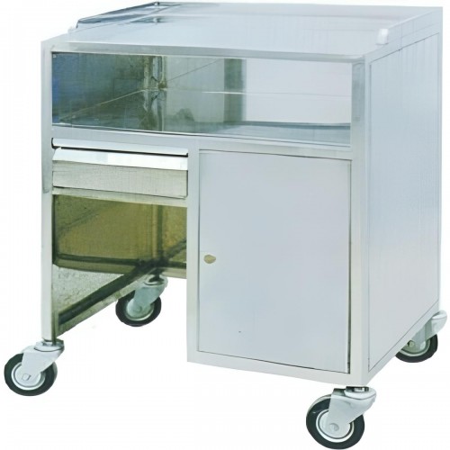 Τραπέζι inox αναισθησίας με συρτάρι και ντουλάπι