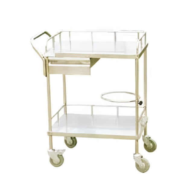 Τραπέζι inox νοσηλείας με 2 ράφια και συρτάρι