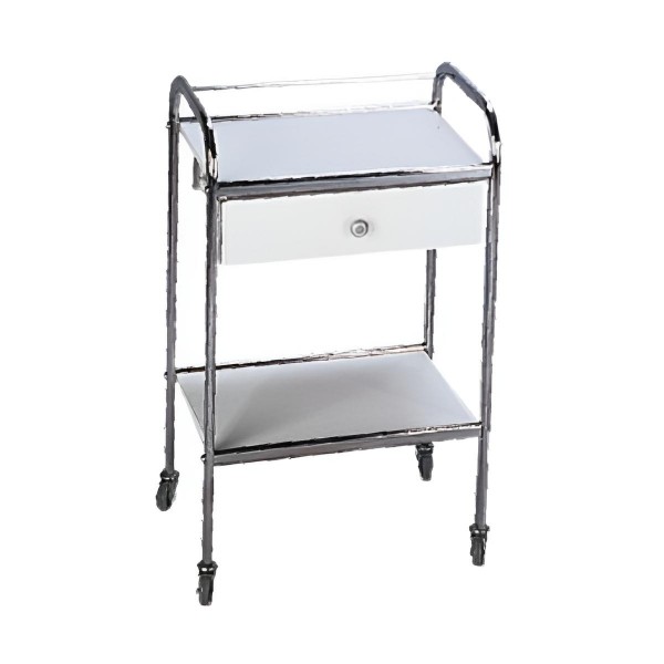 Τραπέζι με 2 ράφια μελαμίνης και 1 συρτάρι