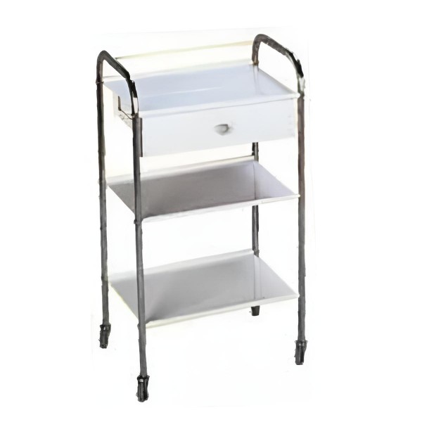 Τραπέζι με 3 ράφια λαμαρίνας και 1 συρτάρι ηλεκτροστατικής βαφής 