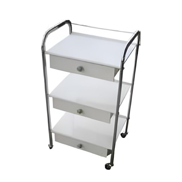 Τραπέζι με 3 ράφια λαμαρίνας και 3 συρτάρια ηλεκτροστατικής βαφής 