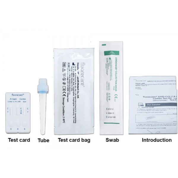 Fluorecare® Rapid Test Ανίχνευσης Covid 19 Γρίπης ΑΒ RSV 1 Τεμάχιο