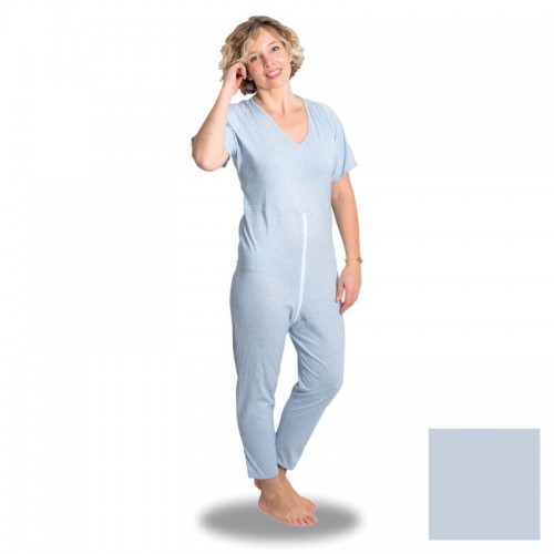 Ολόσωμη φόρμα κοντομάνικη unisex με ειδικό φερμουάρ ανοιχτό μπλέ