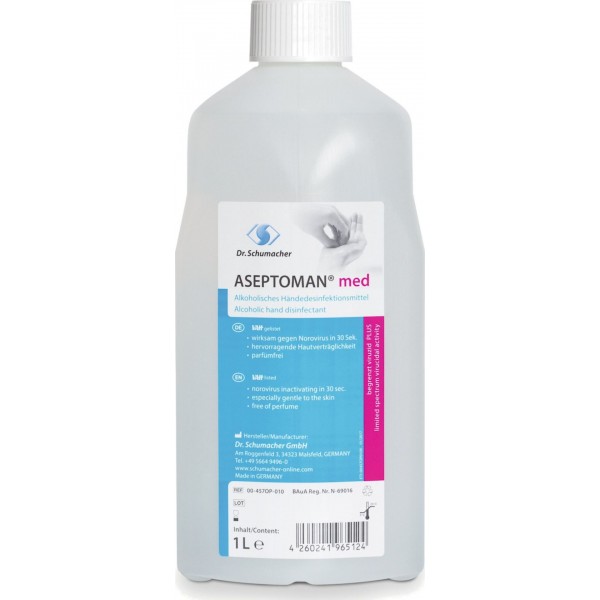 Αντισηπτικό υγρό χεριών Aseptoman Med (500ml/1lt)