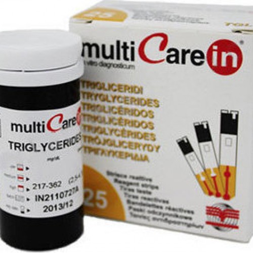 Multicare ταινίες μέτρησης τριγλυκεριδίων 25 τμχ Multicare ταινίες μέτρησης τριγλυκεριδίων 25 τμχ