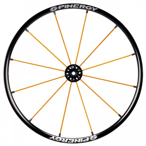 25" Spinergy Lite Extreme LX, black hub, 12 orange spokes