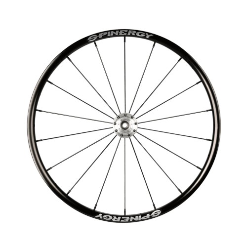 25" Spinergy Spox Everyday L, silver hub, 18 black spokes