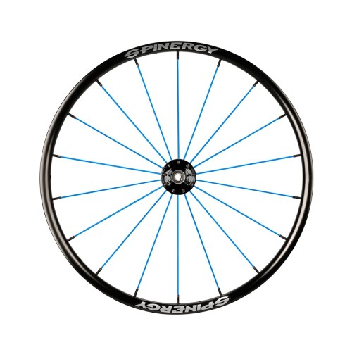 25" Spinergy Spox Everyday L, black hub, 18 blue spokes