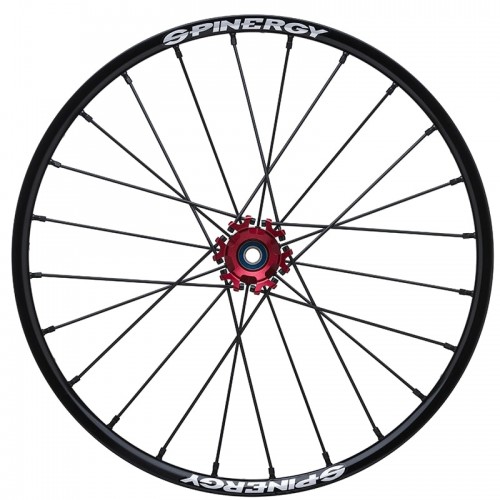 25" Spinergy X-Laced Sport Lite Extreme XSLX, red R10 5/8"  hub, 24 black spokes