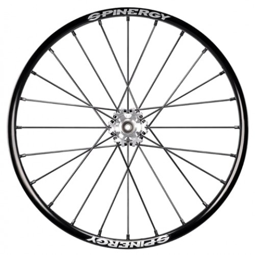 25" Spinergy X-Laced Sport Lite Extreme XSLX, silver hub, 24 black spokes