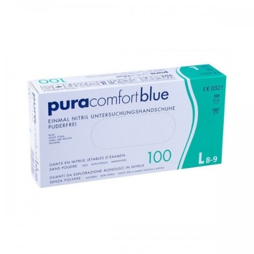 Εξεταστικά γάντια νιτριλίου μπλέ PURACOMFORT Εξεταστικά γάντια νιτριλίου μπλέ PURACOMFORT