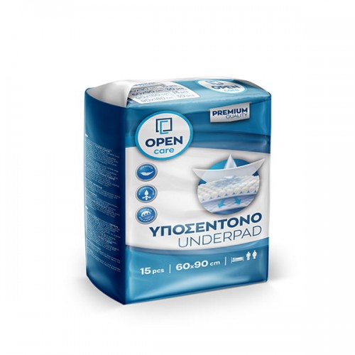 Υποσέντονο Open Care 60x90cm με απορροφητικότητα 1lt (15 τμχ.) Υποσέντονο Open Care 60x90cm με απορροφητικότητα 1lt (15 τμχ.)