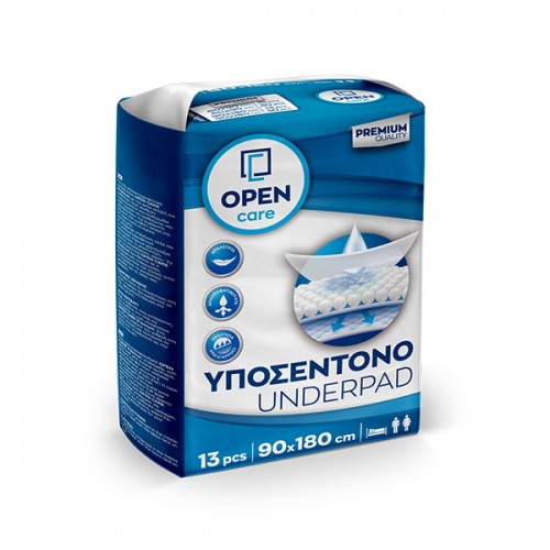 Υποσέντονα μιας χρήσης Open Care 90x180cm με απορροφητικότητα 1lt (13 τμχ.) Υποσέντονα μιας χρήσης Open Care 90x180cm με απορροφητικότητα 1lt (13 τμχ.)
