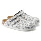Σαμπώ Kay Super Grip Birkenstock σχέδιο Flower Field Black/White