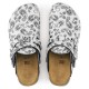 Σαμπώ Kay Super Grip Birkenstock σχέδιο Flower Field Black/White