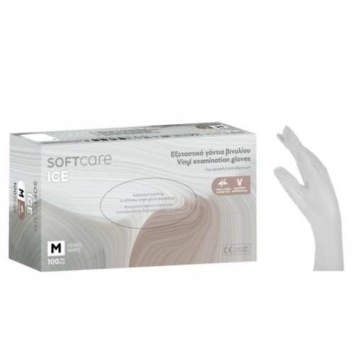 Γάντια βινιλίου SoftTouch λευκό χωρίς πούδρα (100 τεμάχια) Γάντια βινιλίου SoftTouch λευκό χωρίς πούδρα (100 τεμάχια)