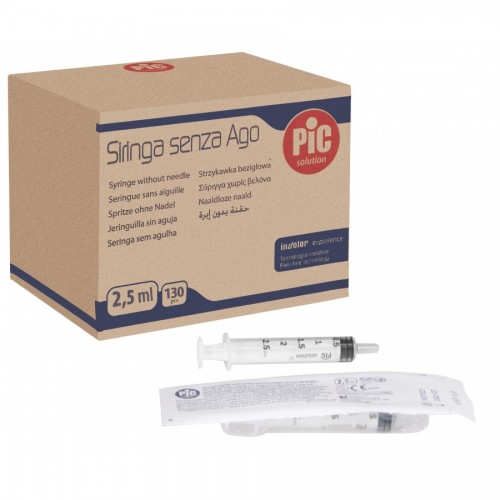 Pic Σύριγγες 2.5cc χωρίς βελόνα (LUER) 130τμχ Pic Σύριγγες 2.5cc χωρίς βελόνα (LUER) 130τμχ