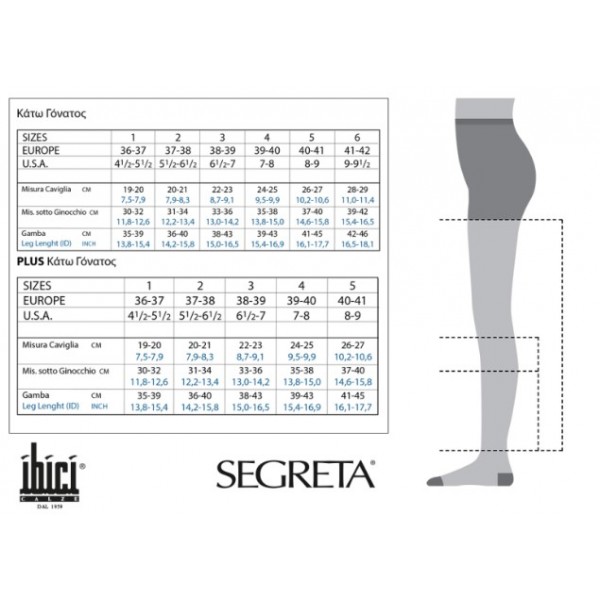Segreta Κάτω γόνατος κάλτσες ανοιχτών δακτύλων 140 den