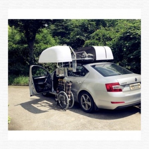 Κουτί οροφής οχήματος για αποθήκευση αναπηρικού αμαξιδίου Κουτί οροφής οχήματος για αποθήκευση αναπηρικού αμαξιδίου