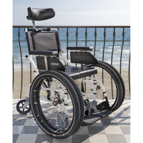 Αναπηρικό αμαξίδιο θαλάσσης αλουμινίου με δοχείο SEA