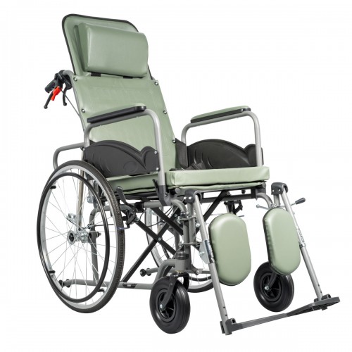 Αναπηρικό αμαξίδιο με ανακλινόμενη πλάτη & υποπόδια για χρήστη έως 120kg
