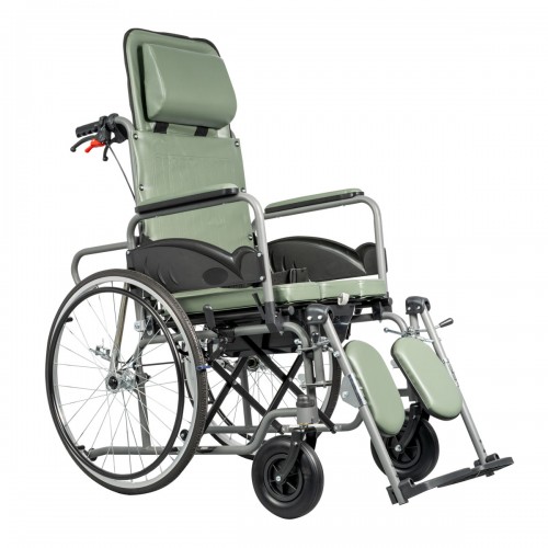 Αναπηρικό αμαξίδιο με ανακλινόμενη πλάτη- υποπόδια & δοχείο για χρήστη έως 120kg