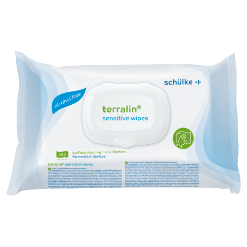 Απολυμαντικά μαντιλάκια επιφανειών χωρίς αλκοόλες Terralin Sensitive 200τμχ