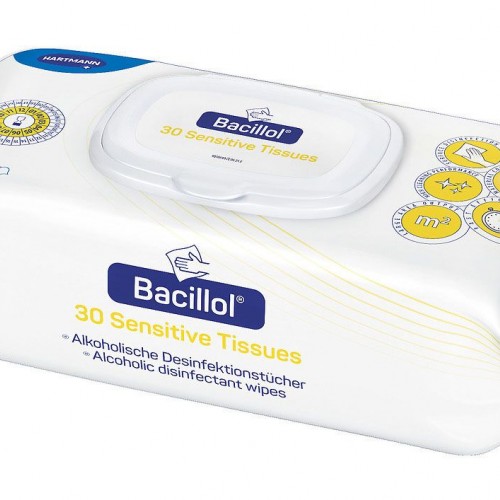 Bacillol 30 Sensitive Tissue size: 180 x 200 mm (80πανάκια)