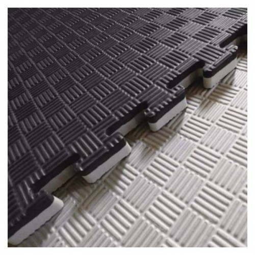 Δάπεδο Puzzle Τατάμι EVA Μαύρο-Γκρί 100x100x2cm