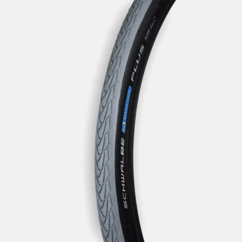 Ελαστικό (24 x 1 3/8) Schwalbe Marathon Plus, μαύρο/γκρι, λείες πλευρές