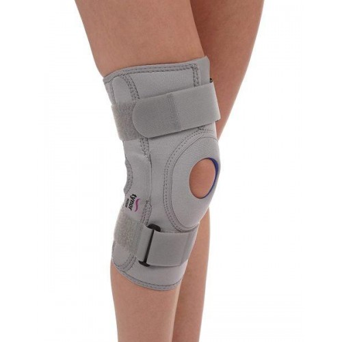 Επιγονατίδα neoprene με πλάγιες μεταλλικές μπανέλλες και άρθρωση (SMALL)