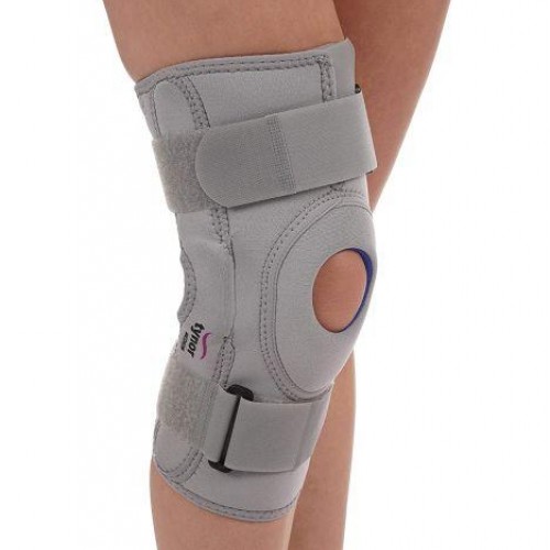 Επιγονατίδα neoprene με πλάγιες μεταλλικές μπανέλλες και άρθρωση (SMALL)