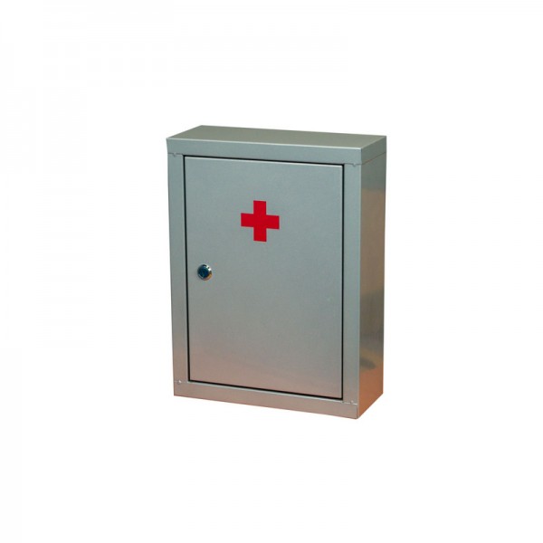 Επιτοίχιο μεταλλικό κουτί Α’ βοηθειών με ένα ράφι και κλειδαριά