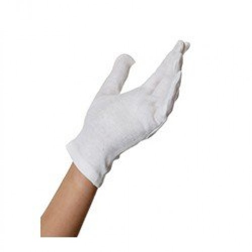 Γάντια ελαστικά βαμβακερά λευκά με κοντή μανσέτα,απλής ύφανσης (οικονομική σειρά)