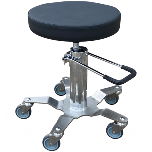 Καρέκλα ιατρού με υδραυλική ανύψωση και ποδομοχλό (INOX)