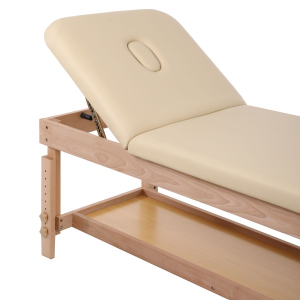 Ξύλινο κρεβάτι με αξεσουάρ μπεζ - μέγιστο βάρος 200kg