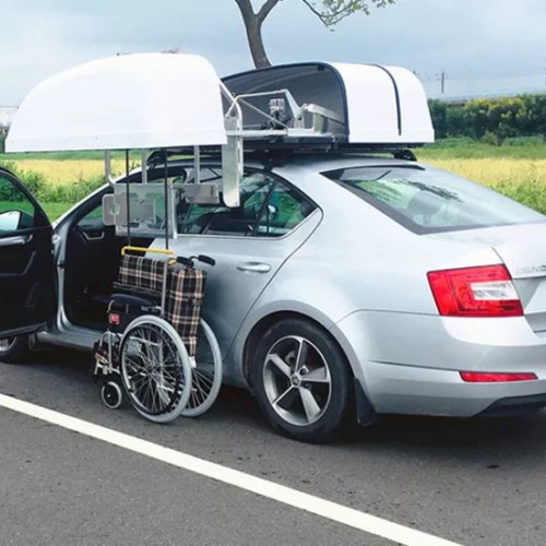 Κουτί οροφής οχήματος για αποθήκευση αναπηρικού αμαξιδίου