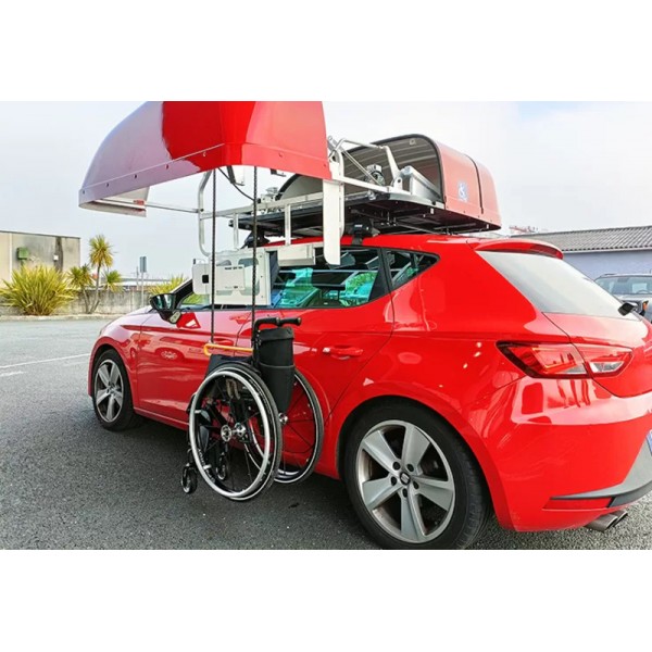 Κουτί οροφής οχήματος για αποθήκευση αναπηρικού αμαξιδίου