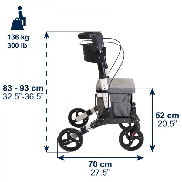 Κυλιόμενος περιπατητήρας / Rollator για ψώνια με χώρο αποθήκευσης