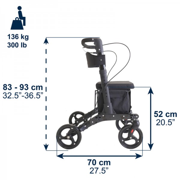 Κυλιόμενος περιπατητήρας / Rollator για ψώνια με χώρο αποθήκευσης