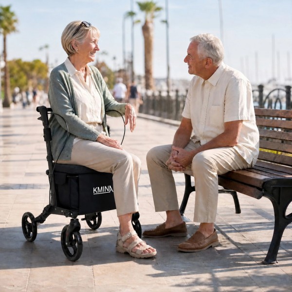 Κυλιόμενος περιπατητήρας / Rollator για ψώνια με χώρο αποθήκευσης