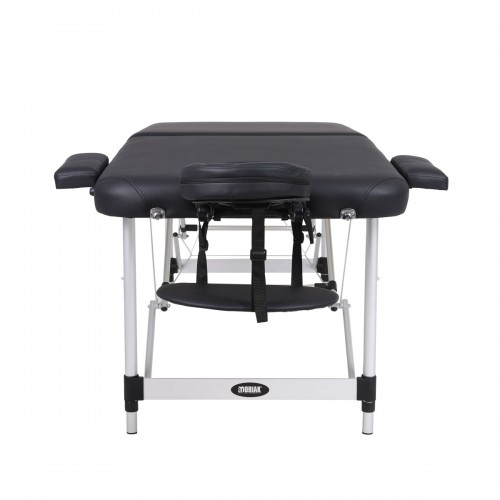 Πτυσσόμενο κρεβάτι μασάζ 2 τμημάτων αλουμινίου με αξεσουάρ μαύρο- μέγιστο βάρος 200kg