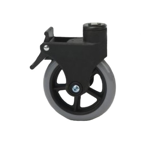 Οπίσθιος τροχός 125 mm αμαξιδίου τουαλέτας με φρένο Οπίσθιος τροχός 125 mm αμαξιδίου τουαλέτας με φρένο