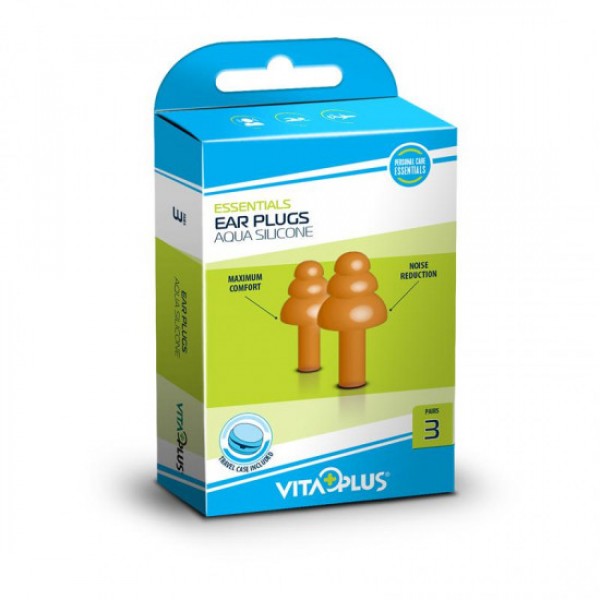 Ωτοασπίδες Vitaplus Silicone Aqua (Συσκευασία 3 Ζευγαριών) Medinox VP66021