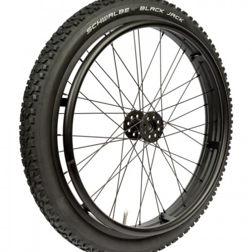 24" Outdoor Extreme Wheel, 12 mm black hub, Schwalbe Black Jack MTB tyre, black alu. pushrim 24" Outdoor Extreme Wheel, 12 mm black hub, Schwalbe Black Jack MTB tyre, black alu. pushrim