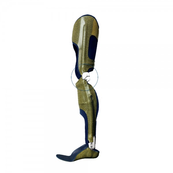 Μηροκνημοποδικός κηδεμόνας με μηχανική άρθρωση αυτόματης ασφάλισης/απασφάλισης γόνατος