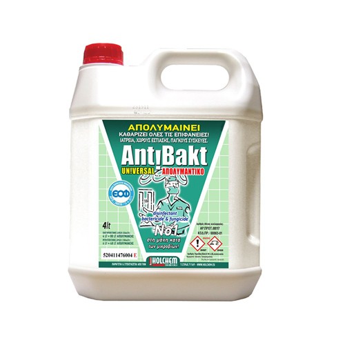 Απολυμαντικό επιφανειών χωρίς άρωμα Antibakt Universal (4lt)  Απολυμαντικό επιφανειών χωρίς άρωμα Antibakt Universal (4lt)