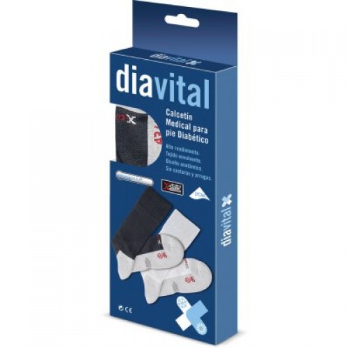 Ιατρική Κάλτσα Για Διαβητικούς Diavital Γκρι/Μαύρο, Γκρι/Λευκό Ιατρική Κάλτσα Για Διαβητικούς Diavital Γκρι/Μαύρο, Γκρι/Λευκό